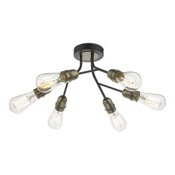 Remy Six Light Semi Flush Black Finish REM0654