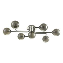 Reyna 7 Light Polished Chrome And Glass Globe Semi Flush