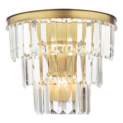 Rhapsody 3 Light Brass And Crystal Curved Wall Light RHA3063