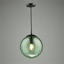 Ripple Single Rippled Glass Pendant Fitting