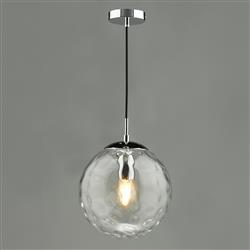 Ripple Single Rippled Glass Pendant Fitting