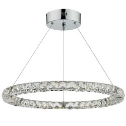 Roma Single Polished Chrome Crystal Ceiling Pendant ROM1750