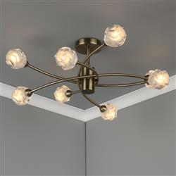 Seattle 8 Arm Semi Flush Light