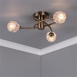 Seattle 3 Arm Semi Flush Light