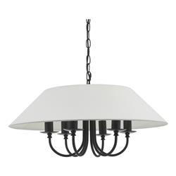 Sivan 6 Light Matt Black And Off White Shade Multi-Arm Fitting SIV0622