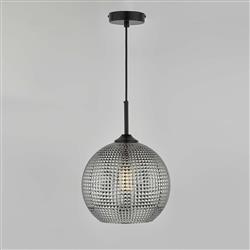 Soren Matt Black And Smoked Glass Pendant SOR0110