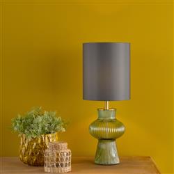 Suelita Ribbed Glass And Cylinder Shade Table Lamp