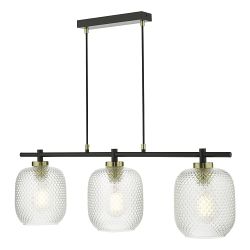 Tehya Black Ceiling Three Bar Pendant TEH0354