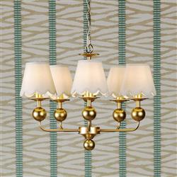 Tilda 5 Light Satin gold And Ivory Shade Multi-Arm Fitting TIL0535+NER262