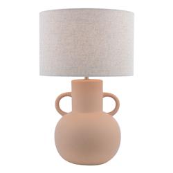 Urn Ceramic Table Lamp And Linen Drum Shade