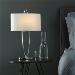 Utara Polished Chrome Table Lamp With Shade UTA4250