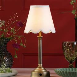 Virgil LED Metal And Ivory Scolloped Shade Table Lamp