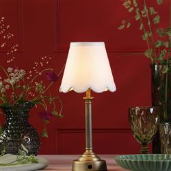 Virgil LED Metal And Ivory Scolloped Shade Table Lamp