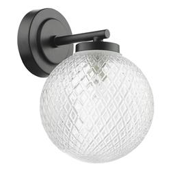 Wayne IP44 Bathroom Single Diamond Texture Glass Wall Light