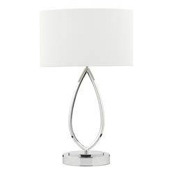 Wyatt Polished Chrome And Ivory Linen Shade Touch Table Lamp WYA4250