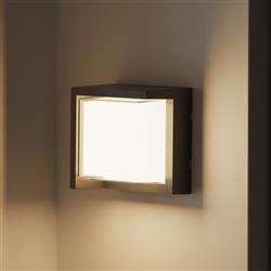 Creu IP65 Square Black Outdoor LED Wall Light PX-0638-NEG