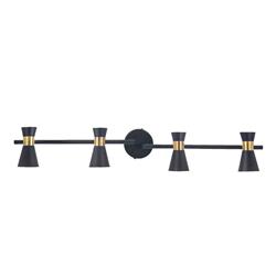 Eufo Black and Gold Four Light Ceiling or Wall Spotlight DE-0174-NEG