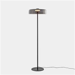 Levels 1 LED Black Steel And Large 420mm Glass Shade Floor Lamp