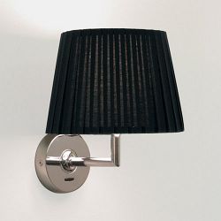 0501 Appa Polished Chrome With Black Shade Wall Light 0501