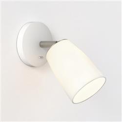 Carlton Matt White And Steel Porcelain Single Wall Light 1467004