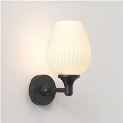 Liberty IP44 Opal Ribbed Glass Bathroom Wall Light