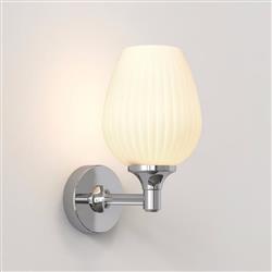 Liberty IP44 Opal Ribbed Glass Bathroom Wall Light