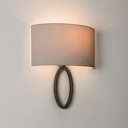 Lima Bronze Wall Light With Grey Shade 1318009+5026005