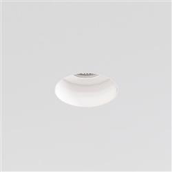 Trimless Matt White Slimline Round Fixed Fire-Rated IP65 Recessed Shower Downlight 1248017