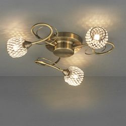 Aherne Semi-Flush Antique Brass 3 Light 73758