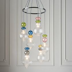 April Chrome And Multi Coloured Ceiling Cluster Pendant 99593