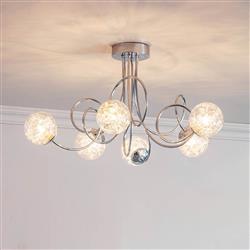 Auria 6 Light Semi Flush Ceiling Fitting 76349