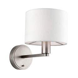 Basheera Matt Nickel Single Switched Wall Light 61608