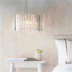 Baudelaire 5 Light Chrome Plate/Crystal Ceiling Pendant 78699