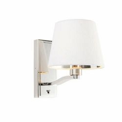 Baya Metal/White Single Switched Wall Light