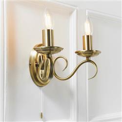 Bernice Brass Double Wall Light 2030-2AN