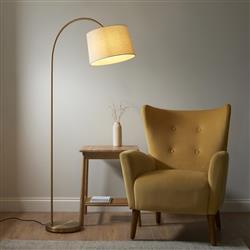 Carlson Warm Brass And Natural Floor Lamp 110645