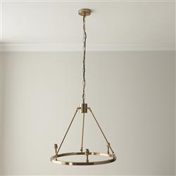 Chester 3lt Aged Brass Plate Hoop Pendant Fitting 111203