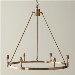 Chester 6 Light Aged Brass Plate Hoop Pendant Fitting 111202