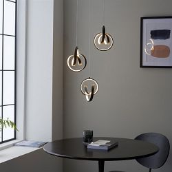 Cosma 3 Light Textured Black Cluster Pendant 97623