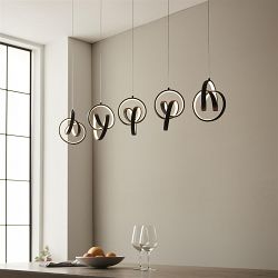 Cosma 5 Bar Pendant Textured Black 97624