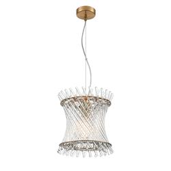 Ethereal Agd Brass And Clear Glass Rods Single Pendant PCH482