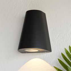 Helm IP44 Textured Black Single Outdoor Wall Light 96904