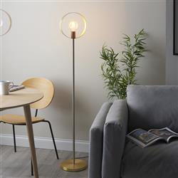 Hoop Brushed Brass and Copper Plate Floor Lamp 98095