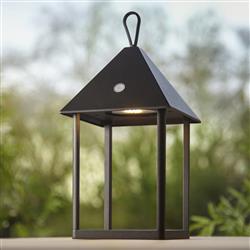 Hoot Matt Black LED IP44 USB Small Outdoor Table Lamp 106789