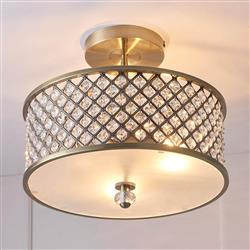 Hudson Crystal Semi-Flush Ceiling Light