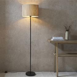 Longshore Floor Lamp Natural Seagrass & Matt Black 101694