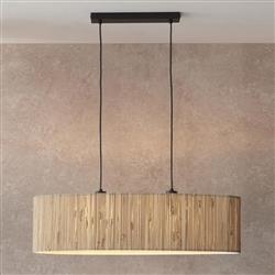 Longshore Two Light Natural Seagrass & Black Ceiling Pendant 101692