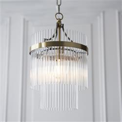 Marietta Single Antique brass and Glass Ceiling Pendant 112572