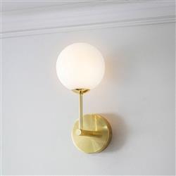 Otto Brushed Brass/Opal White Single Wall Light 75960