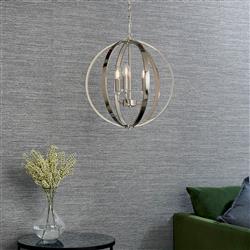 Ritz 3 Light Nickel Crystal Glass Pendant 81507